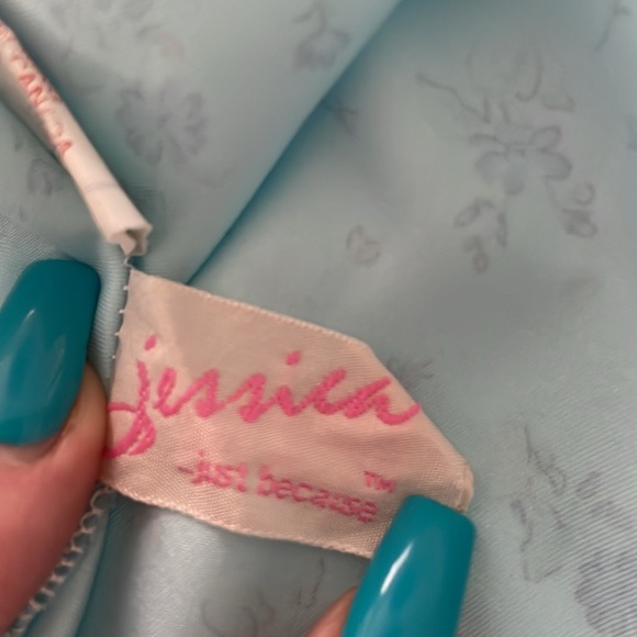 S (8-10) Vintage Jessica Just Because Sears Light Blue Floral Robe - Picture 8 of 12